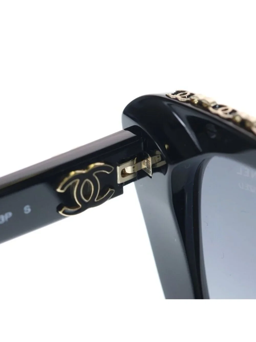 Chanel Butterfly Shape Sunglasses Chain Black Gold 54 Eyewear